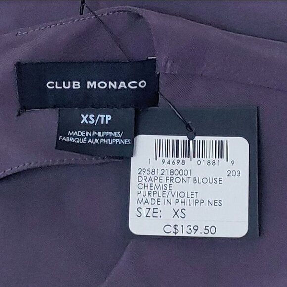 NWT CLUB MONACO Drape front sleeveless blouse - Picture 8 of 9